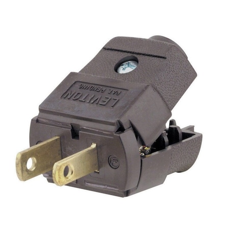 Leviton Straight Blade Plug, 1-15P, 15 A, 125V AC, 2 Pole C20-00101-00P